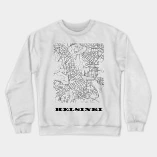 Map of Helsinki, Finland Minimalist Line Drawing Crewneck Sweatshirt